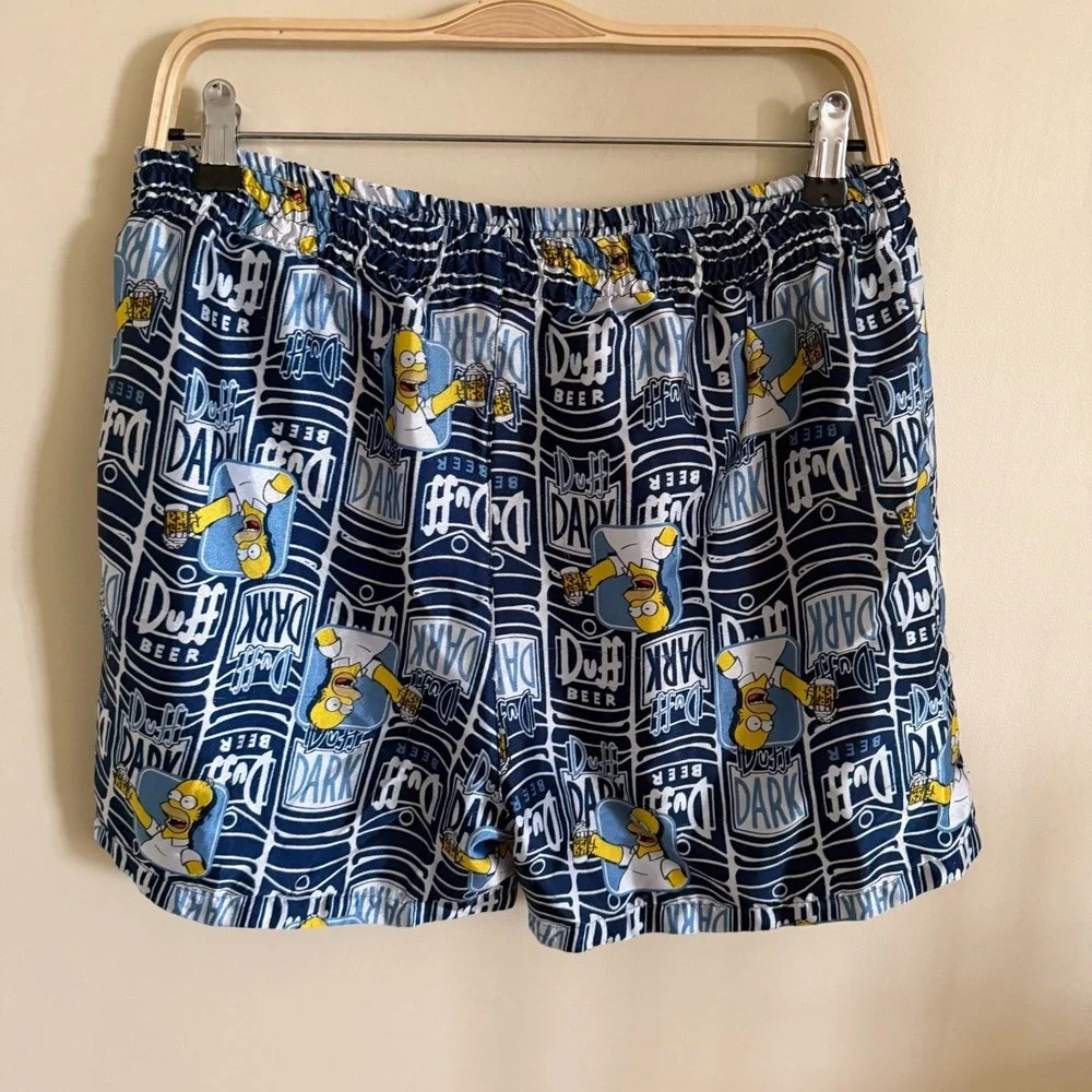 Vintage The Simpsons Bart Mens Boxer Shorts  Dark Beer Satin Size Small Sleep